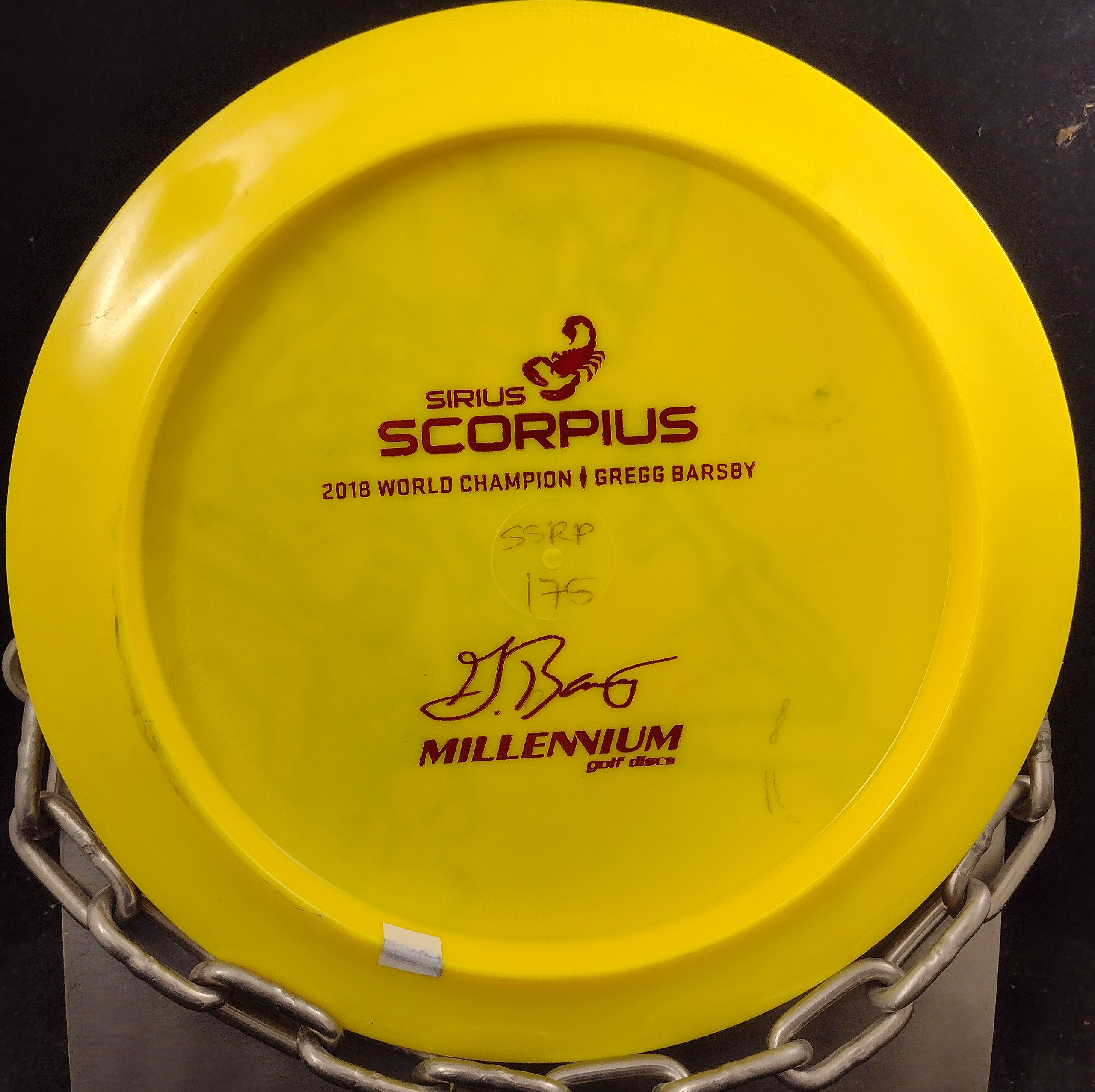 Gregg Barsby 2018 World Champion Millennium Bottom Stamp Fly Dye Sirius SCORPIUS Golf Disc